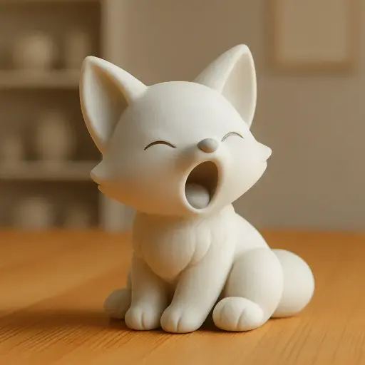 Yawning Fox Sculpture